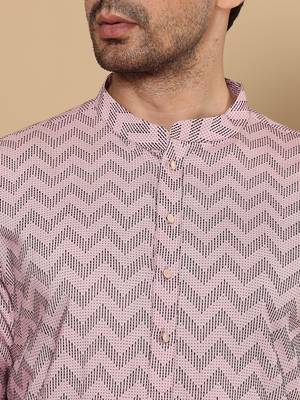 Pink embroidery kurta straight cotton kurta 4