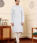 light blue rayon silk straight viscose silk textured effect kurta