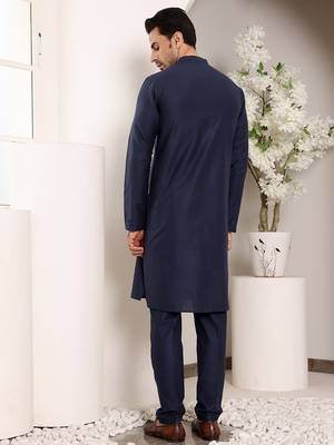 black straight viscose silk plain kurta 3