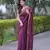 Maroon maheshwari silk blend saree with self print