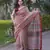 Red maheshwari silk blend saree with cream butis and red border
