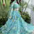 Floral Digital Print Firoji Embroadery Lace work Georgette Flaired Lehenga choli With Unstitch Blouse