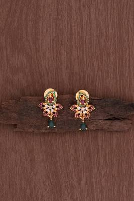  ruby emerald earrings one gram gold 2