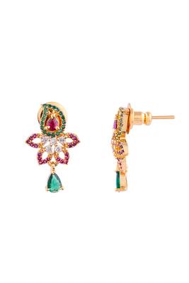  ruby emerald earrings one gram gold 3