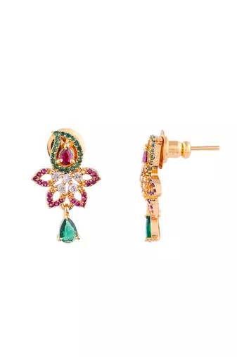  ruby emerald earrings one gram gold