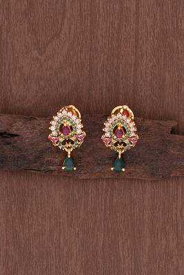  ruby emerald earrings one gram gold 2