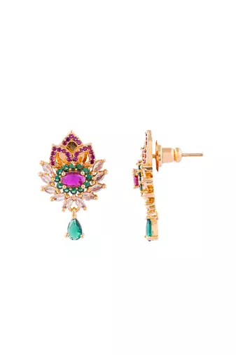  ruby emerald earrings one gram gold