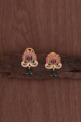  ruby emerald earrings one gram gold 2
