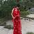 Red Viscose georgettete Golden Zari Jacquard Weaving Saree With Running Blouse