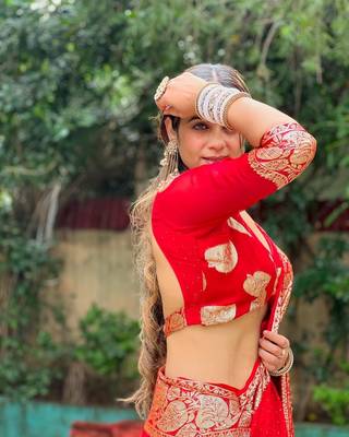 Red Viscose Georgette Golden Zari Jacquard Weaving Saree With Running Blouse 4