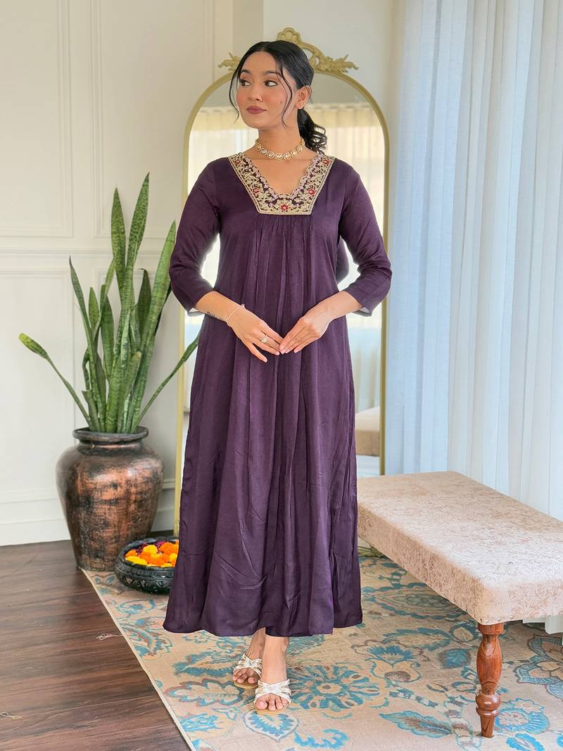 Embroidered BSY Viscose Fabric Straight Kurta, Pant and Dupatta Set