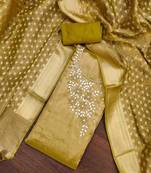 mehndi viscose hand work unstitched dress material