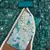 teal organza banarasi handwork unstitched dress material