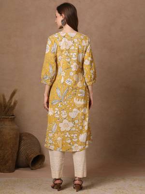 Floral Printed Knee Length Rayon Kurti 2