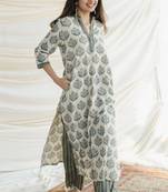 Floral Printed Knee Length Rayon Kurta Set 
