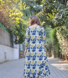 Floral Printed V Neck Rayon Kurta Set