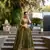 green chanderi zari weaving border Lehenga set with choli and dupatta with dupatta