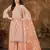 Peach embroidery net palazzo-suits