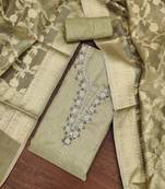 grey viscose handwork unstitched dress material