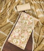 chiku cotton  hand work unstitched dress material