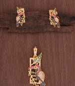  pendant and earrings set one gram gold