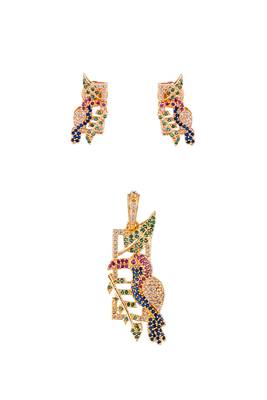  pendant and earrings set one gram gold 3