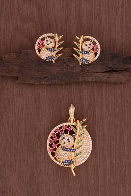  pendant and earrings set one gram gold 1