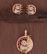  pendant and earrings set one gram gold