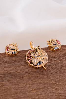  pendant and earrings set one gram gold 2