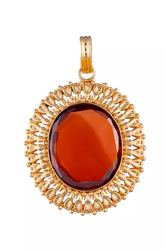  garnet pendant one gram gold