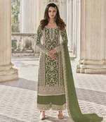 Mehendi embroidered net salwar