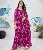 Purpla Georgette Designer Palazzo Salwar Kameez