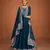 Blue embroidered premium silk anarkali suit