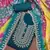 teal premium roman silk handwork unstitched dress material