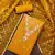 yellow viscose organza handwork unstitched dress material
