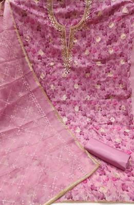 onion viscose organza handwork unstitched dress material 3