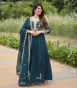 Rama sequins zari embroidered georgette salwar kameez set