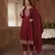 Maroon silk blend salwar kameez & dupatta set