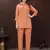 Peach handwork cotton co-ord set with two pocket