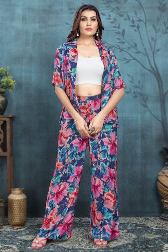 Multicolor printed viscose co-ord set