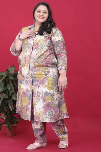 Multicolor printed co-ord set with two pockets