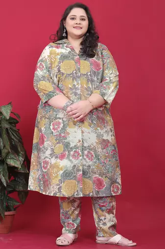 Multicolor printed co-ord set with two pockets