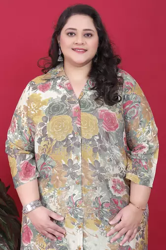 Multicolor printed co-ord set with two pockets