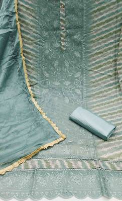 light blue modal embroidered unstitched dress material 2