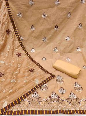 chiku chanderi embroidered unstitched dress material 2