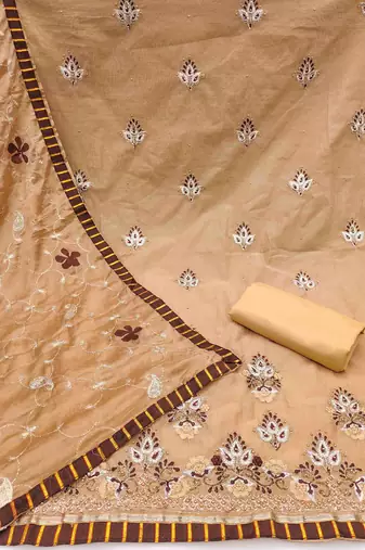 chiku chanderi embroidered unstitched dress material