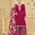 Rani pink embroidery roman silk palazzo ( free size stitched-42" size)