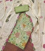 pista viscose organza handwork unstitched dress material