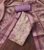 lavender viscose handwork unstitched dress material