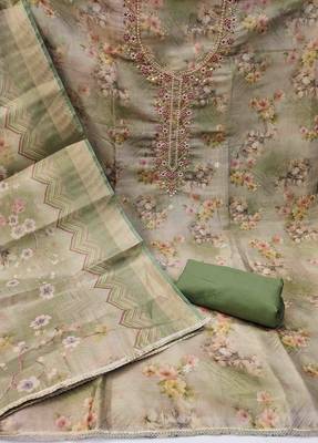 mehndi viscose handwork unstitched dress material 3